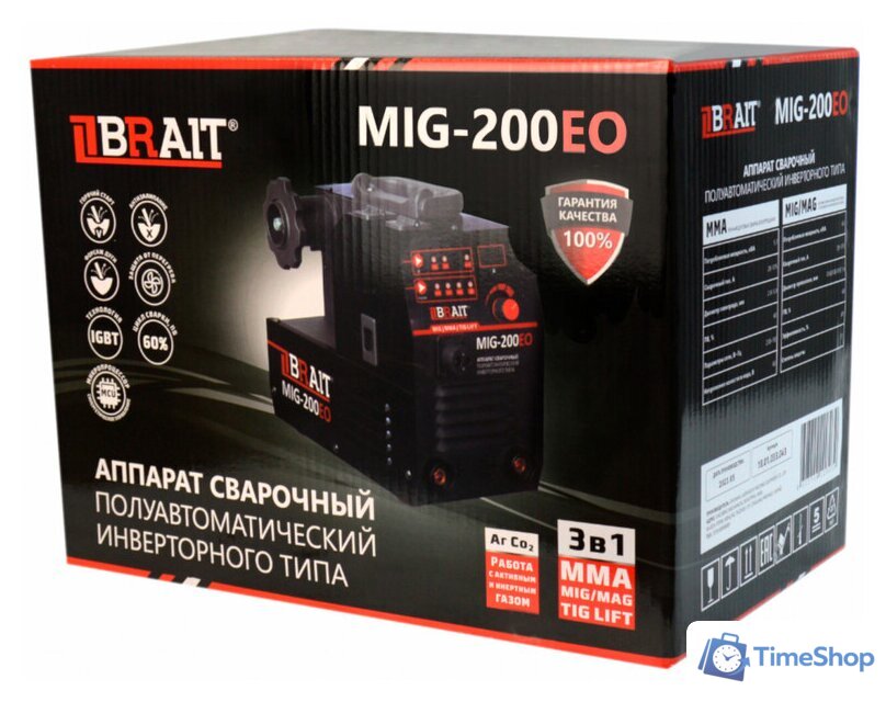 Сварочный инвертор Brait MIG-200EO 18.01.033.043 - Изображение №9 — Интернет-магазин Time-Shop