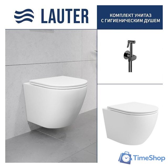 Унитаз подвесной Lauter Vortex 2110830VP + Breez 21GN7072BM - Изображение №1 — Интернет-магазин Time-Shop