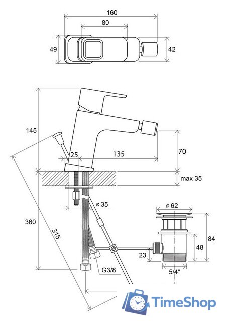 Смеситель Ravak 10 TD 055.00 [X070067] - Изображение №2 — Интернет-магазин Time-Shop