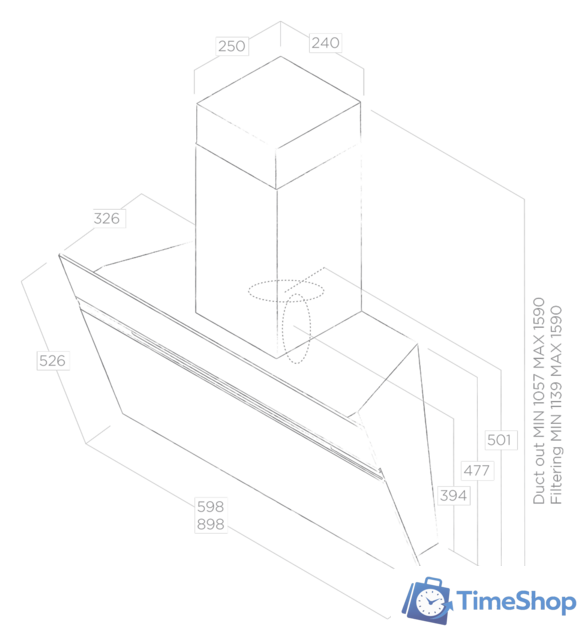 Кухонная вытяжка Elica Stripe WH/A/90/LX PRF0100995B - Изображение №3 — Интернет-магазин Time-Shop