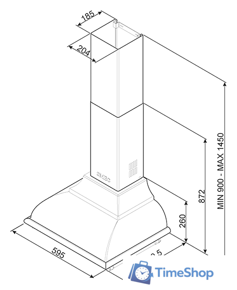 Кухонная вытяжка Smeg KC16AOE - Изображение №3 — Интернет-магазин Time-Shop