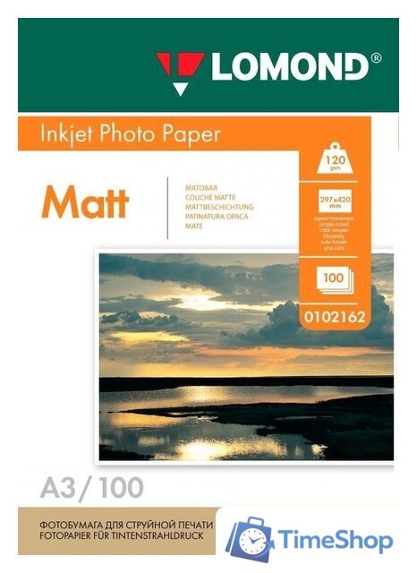 Фотобумага Lomond Матовая односторонняя A3 120 г/м2 100 листов [0102162] - Изображение №1 — Интернет-магазин Time-Shop