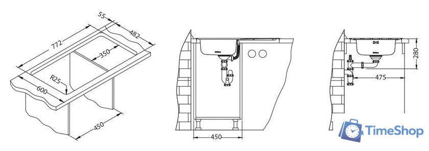 Кухонная мойка Alveus Zoom 20 - Изображение №4 — Интернет-магазин Time-Shop