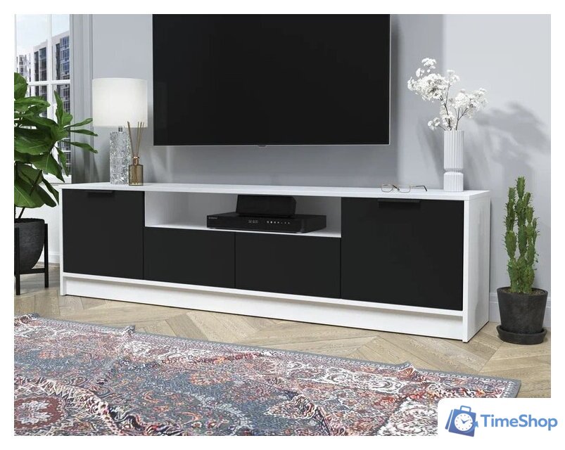 Тумба Интерлиния ТВ Концепт КТ-ТВ4-50 (черный/белый платинум) - Изображение №3 — Интернет-магазин Time-Shop