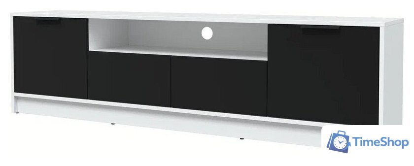 Тумба Интерлиния ТВ Концепт КТ-ТВ4-50 (черный/белый платинум) - Изображение №1 — Интернет-магазин Time-Shop
