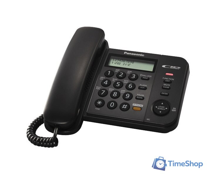 Проводной телефон Panasonic KX-TS2358RUB (черный) - Изображение №1 — Интернет-магазин Time-Shop