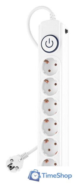 Сетевой фильтр IPPON BK-6-EU-1.8-10-W (1.8м, 6 розеток, белый) - Изображение №1 — Интернет-магазин Time-Shop