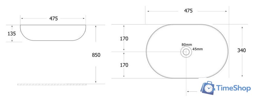 Умывальник Roxen Tim 570165 - Изображение №8 — Интернет-магазин Time-Shop