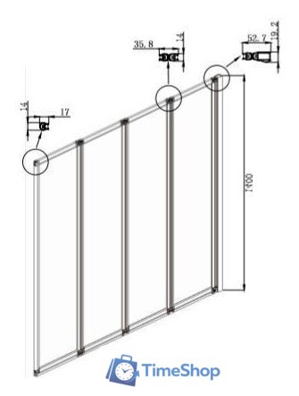 Стеклянная шторка для ванны Ambassador Bath Screens 16041110R 90 - Изображение №5 — Интернет-магазин Time-Shop