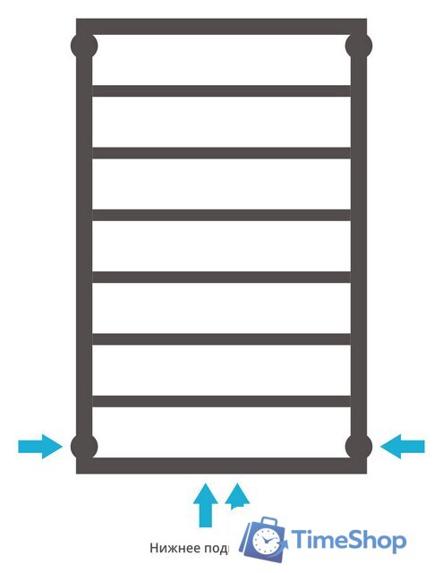 Полотенцесушитель Сунержа Канцлер 800x500 00-0254-8050 - Изображение №4 — Интернет-магазин Time-Shop