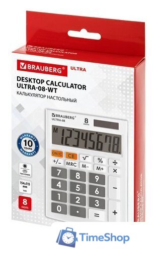 Бухгалтерский калькулятор BRAUBERG Ultra-08-WT 250512 (белый) - Изображение №9 — Интернет-магазин Time-Shop