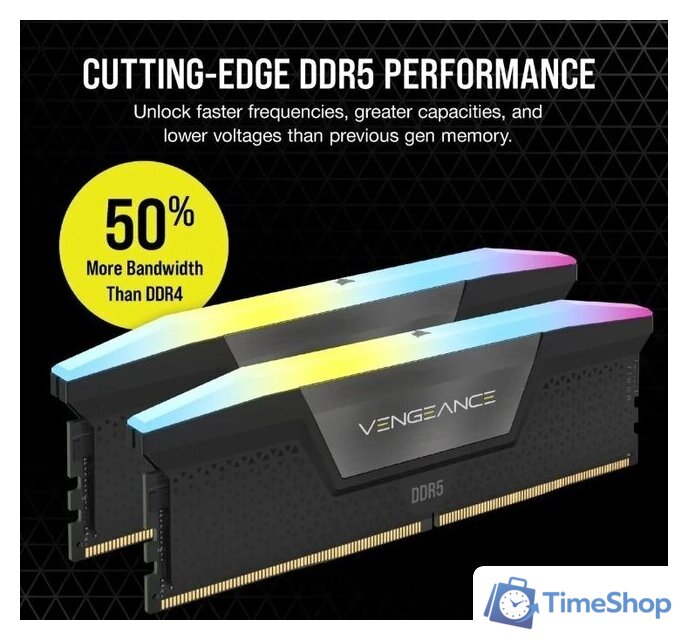 Оперативная память Corsair Vengeance RGB 2x16ГБ DDR5 5600 МГц CMH32GX5M2B5600C40K - Изображение №6 — Интернет-магазин Time-Shop