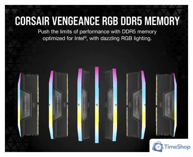 Оперативная память Corsair Vengeance RGB 2x16ГБ DDR5 5600 МГц CMH32GX5M2B5600C40K - Изображение №4 — Интернет-магазин Time-Shop