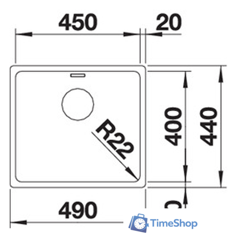 Кухонная мойка Blanco Andano 450-U (без клапана-автомата) - Изображение №4 — Интернет-магазин Time-Shop