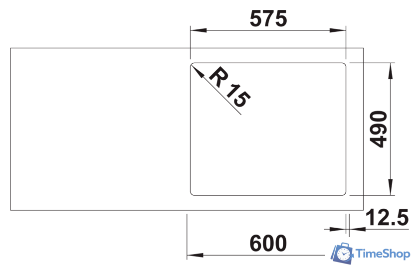 Кухонная мойка Blanco Solis 340/180-IF/A 526132 (правая, полированная) - Изображение №3 — Интернет-магазин Time-Shop