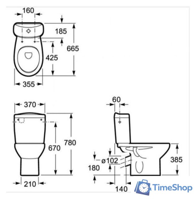 Унитаз напольный Roca Victoria 734239U000 - Изображение №3 — Интернет-магазин Time-Shop