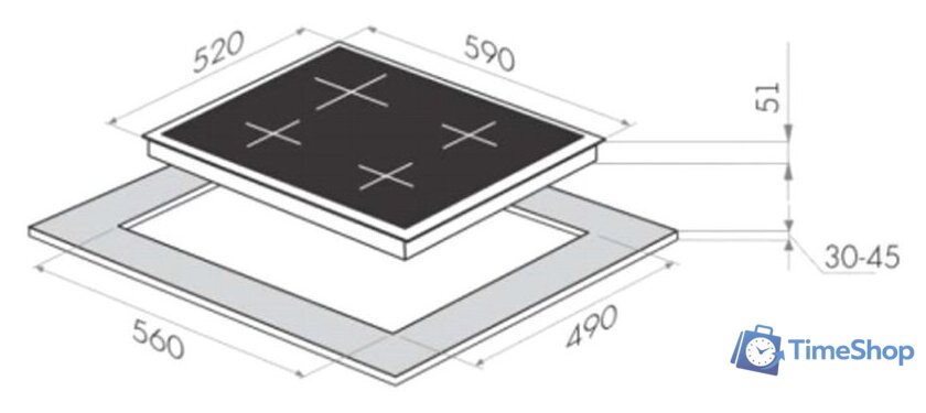 Варочная панель HOMSair HGG641EWH - Изображение №3 — Интернет-магазин Time-Shop