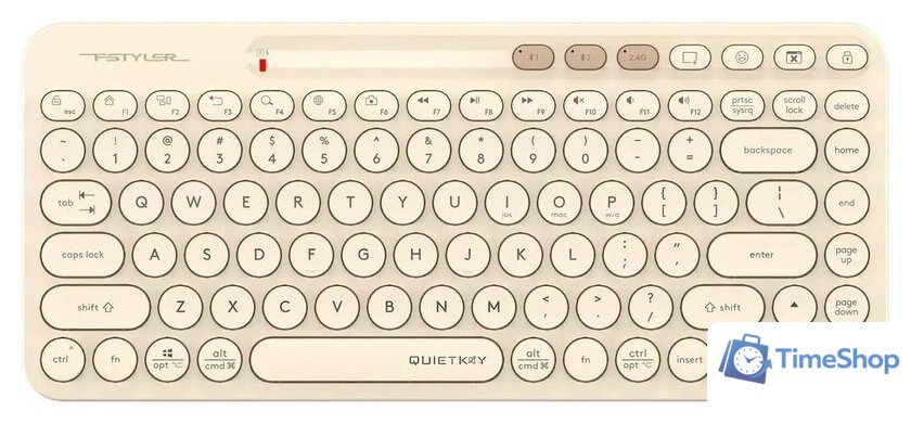 Клавиатура A4Tech Fstyler FBK36C AS (бежевый) - Изображение №1 — Интернет-магазин Time-Shop