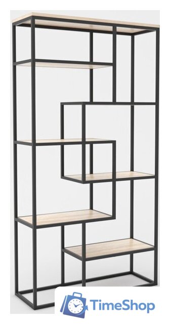 Стеллаж Hype Mebel Зиг-Заг-2 100x170 (черный/древесина белая) - Изображение №1 — Интернет-магазин Time-Shop