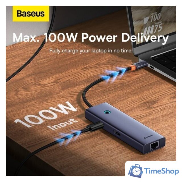 Док-станция Baseus UltraJoy Series 6-Port Hub Docking Station B00052802811-00 - Изображение №6 — Интернет-магазин Time-Shop
