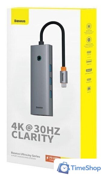 Док-станция Baseus UltraJoy Series 6-Port Hub Docking Station B00052802811-00 - Изображение №9 — Интернет-магазин Time-Shop