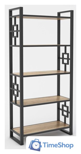 Стеллаж Hype Mebel Квадро 50x200 (черный/древесина белая) - Изображение №1 — Интернет-магазин Time-Shop