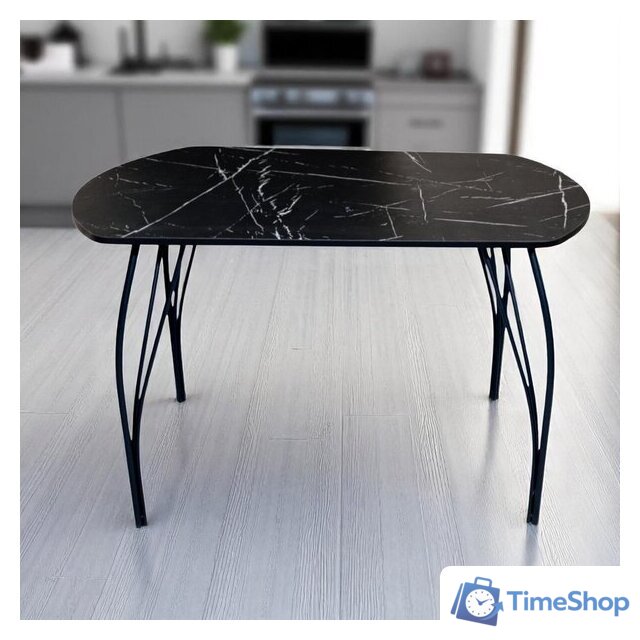 Кухонный стол Arvento Флок 3 европейский 110х70 (мрамор неро маркина) - Изображение №3 — Интернет-магазин Time-Shop