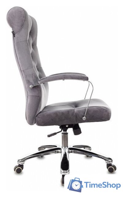 Офисное кресло Бюрократ T-9928SL Fabric (серый Italia 26/крестовина металл хром) - Изображение №2 — Интернет-магазин Time-Shop