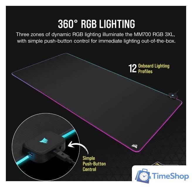 Коврик для стола Corsair MM700 RGB Extended 3XL - Изображение №5 — Интернет-магазин Time-Shop