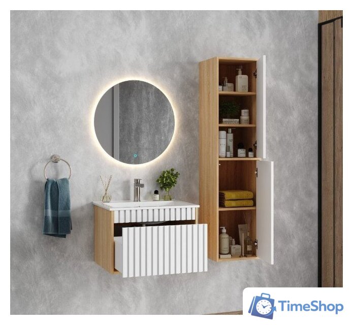  Onika Тумба под умывальник Дайлер 60 106150 (белый/дуб сонома) - Изображение №6 — Интернет-магазин Time-Shop