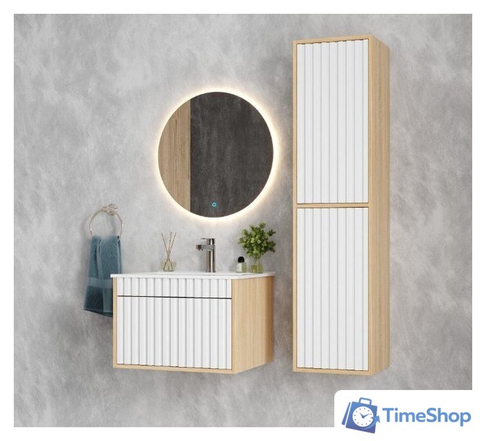  Onika Тумба под умывальник Дайлер 60 106150 (белый/дуб сонома) - Изображение №5 — Интернет-магазин Time-Shop