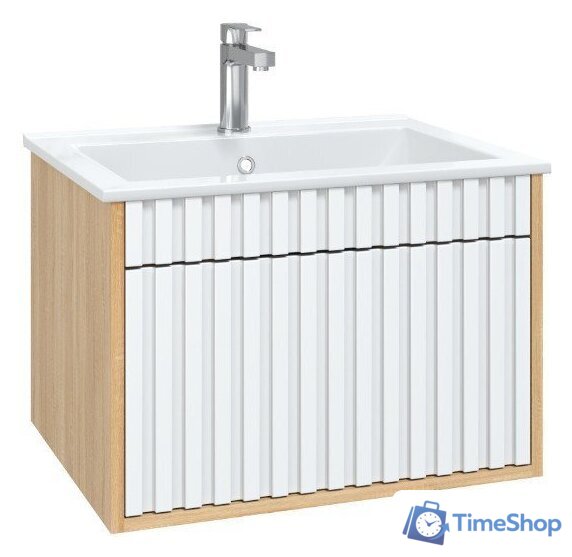  Onika Тумба под умывальник Дайлер 60 106150 (белый/дуб сонома) - Изображение №1 — Интернет-магазин Time-Shop