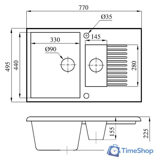 Кухонная мойка БелЭворс Forma R (черный) - Изображение №2 — Интернет-магазин Time-Shop