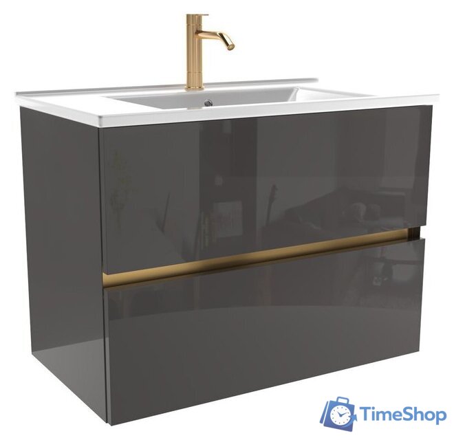  ЗОВ Тумба под умывальник Лира 80 L80MWFMLGVG (графиль глянец) - Изображение №1 — Интернет-магазин Time-Shop