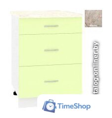 Шкаф напольный Кортекс-мебель Корнелия Лира НШ60р3ш (салатовый/марсель) - Изображение №1 — Интернет-магазин Time-Shop