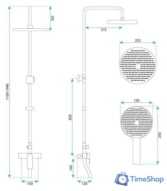 Душевая система  Rea Bloom REA-P9529 - Изображение №6 — Интернет-магазин Time-Shop