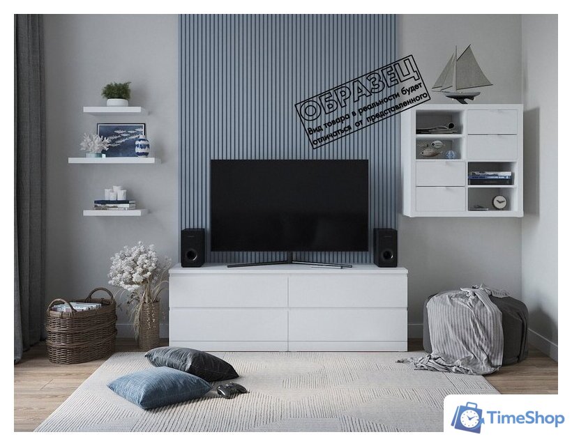 Стеллаж Mebelain Фора 4 (дуб беленый) - Изображение №3 — Интернет-магазин Time-Shop