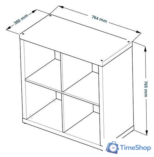 Стеллаж Mebelain Фора 4 (дуб беленый) - Изображение №5 — Интернет-магазин Time-Shop