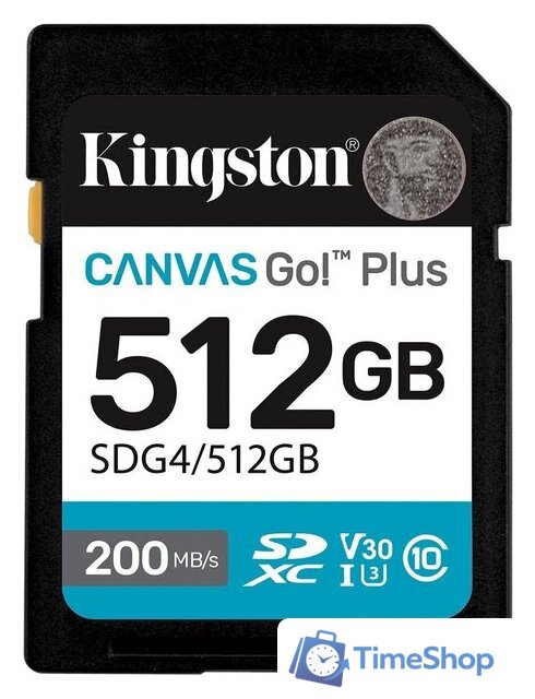 Карта памяти Kingston Canvas Go! Plus SDXC 512GB SDG4/512GB - Изображение №1 — Интернет-магазин Time-Shop