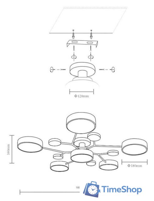 Люстра средней высоты Velante 446-007-06 - Изображение №2 — Интернет-магазин Time-Shop