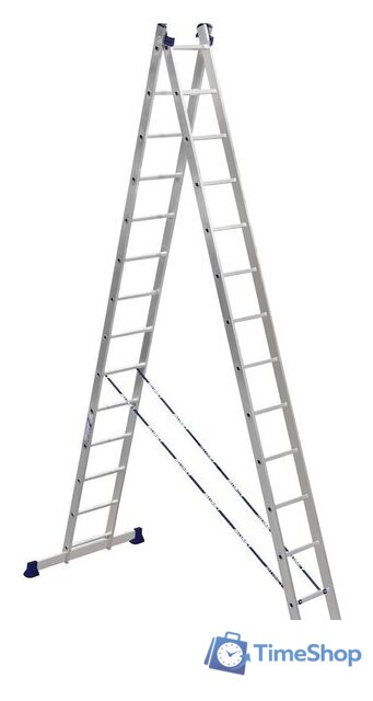 Лестница-стремянка Алюмет двухсекционная универсальная 5214 2x14 - Изображение №1 — Интернет-магазин Time-Shop