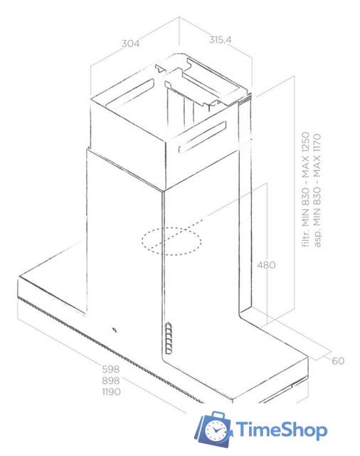 Кухонная вытяжка Elica Haiku WH/A/90 - Изображение №3 — Интернет-магазин Time-Shop