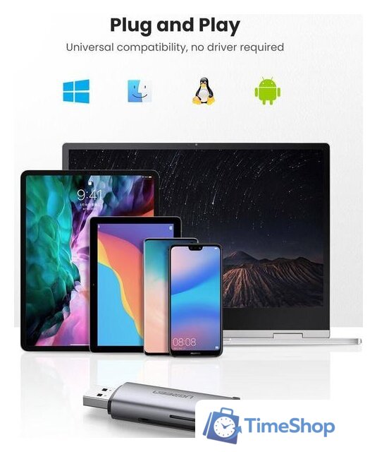 Карт-ридер Ugreen CM185 50706 - Изображение №8 — Интернет-магазин Time-Shop