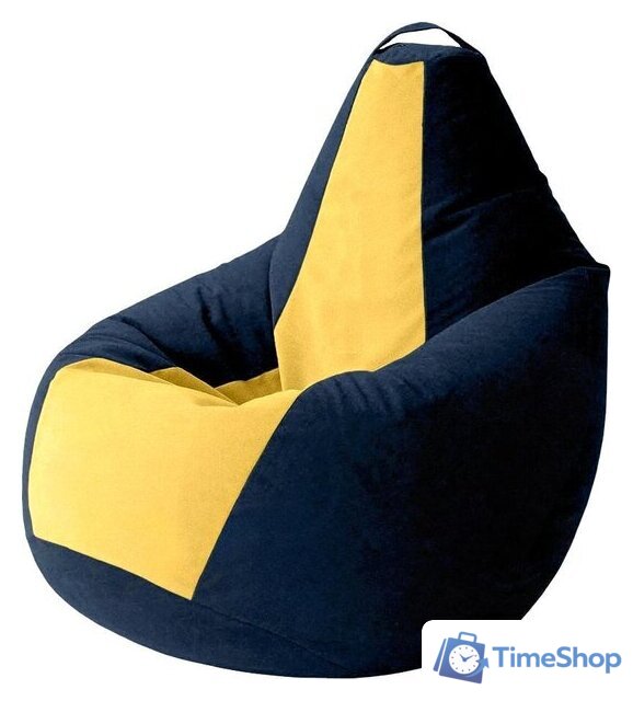 Кресло-мешок Kreslomeshki Груша Kombo XXXL GKV-145x100-TSZ (темно-синий/желтый) - Изображение №1 — Интернет-магазин Time-Shop