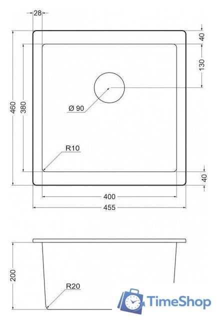 Кухонная мойка Emar EMQ-1455.P (агат) - Изображение №2 — Интернет-магазин Time-Shop