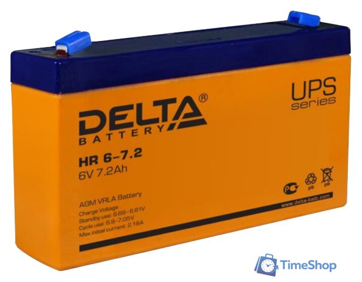 Аккумулятор для ИБП Delta HR 6-7.2 (6В/7.2 А·ч) - Изображение №1 — Интернет-магазин Time-Shop