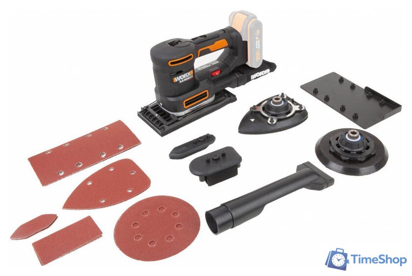 Виброшлифмашина Worx WX820.9 (без АКБ, набор оснастки) - Изображение №1 — Интернет-магазин Time-Shop