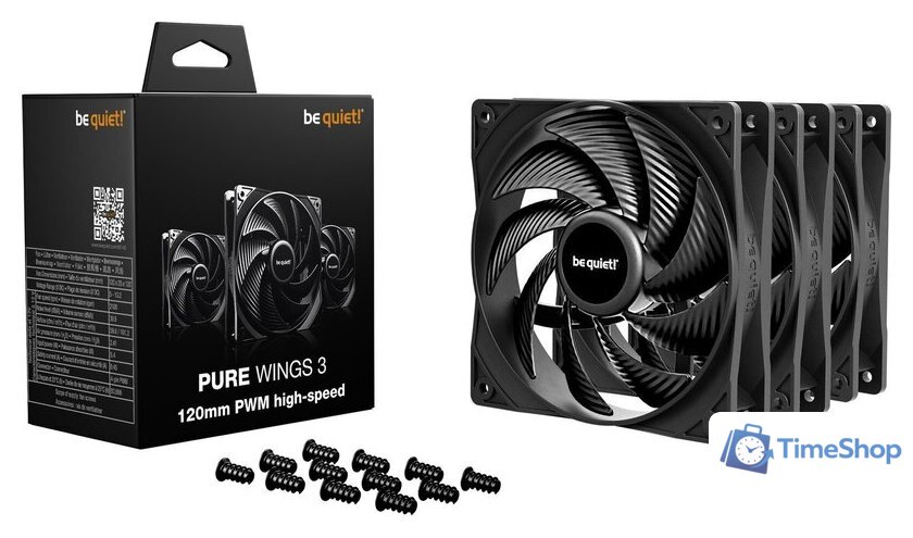 Комплект вентиляторов для корпуса be quiet! Pure Wings 3 120mm PWM HS BL140 - Изображение №2 — Интернет-магазин Time-Shop