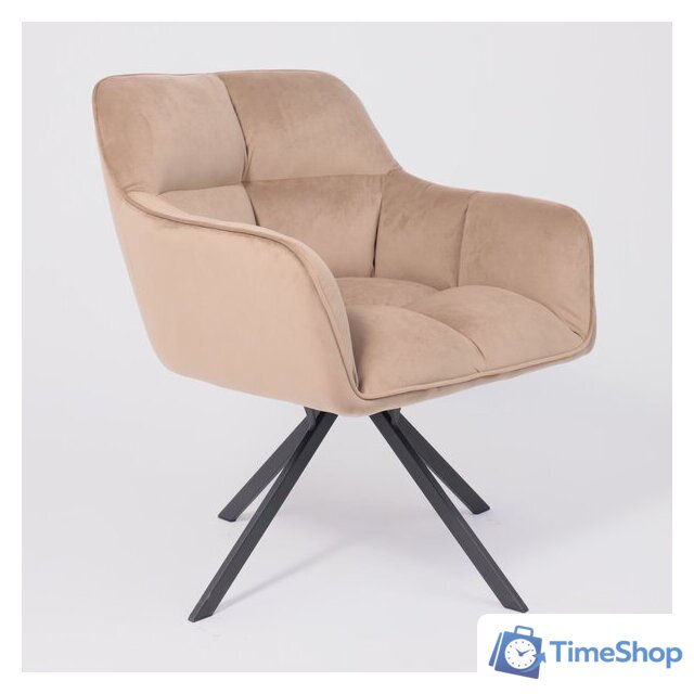Интерьерное кресло AksHome Virginia (велюр, капучино HCJ-11/черный) - Изображение №7 — Интернет-магазин Time-Shop