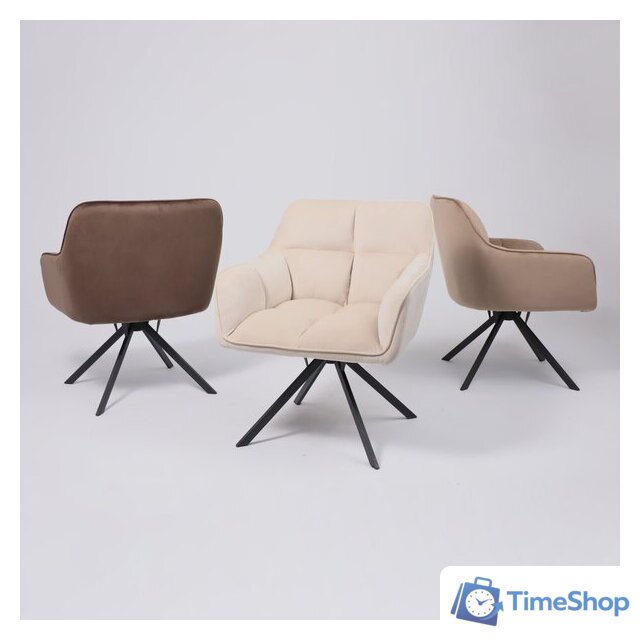 Интерьерное кресло AksHome Virginia (велюр, капучино HCJ-11/черный) - Изображение №4 — Интернет-магазин Time-Shop